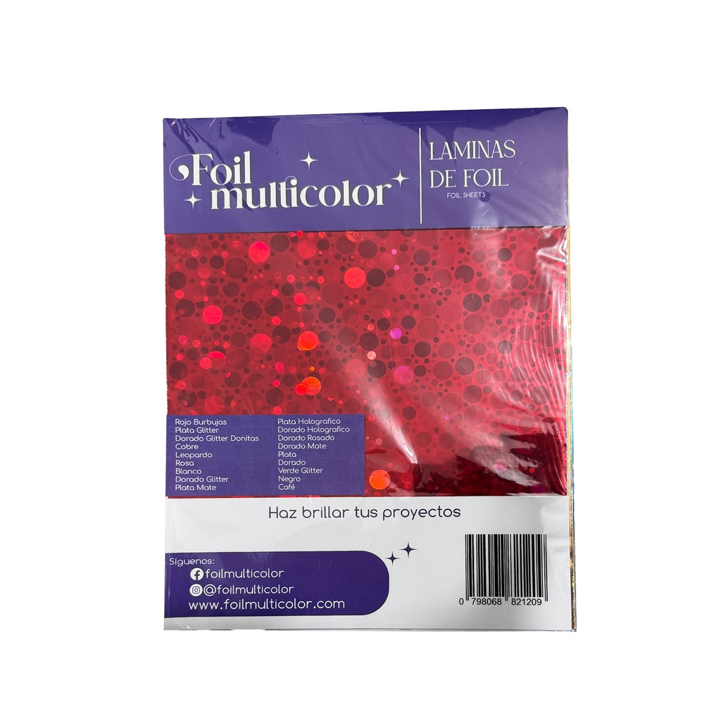 Laminas de foil 18 Colores
